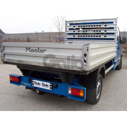 O046A GALIA Полностью оцинкованный фаркоп на Opel Movano A 1999-2010, Renault Master 1998-2010 платформа. Тип шара: A. Установка без снятия и выреза бампера. Нагрузки: 2300/100 кг, масса фаркопа 23,01 кг