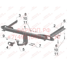 OP 06 AVTOS Фаркоп на Opel Astra J универсал 2009-2015. Необходима подрезка бампера. Тип шара: A. Нагрузки: 1500/75 кг, масса фаркопа 17 кг (без электрики в компле