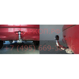 P029C GALIA Полностью оцинкованный фаркоп на Peugeot 206 хетчбек 2003-2010. Подрозетник убирается за бампер. Тип шара: C (горизонтальный съемный). Невидимы