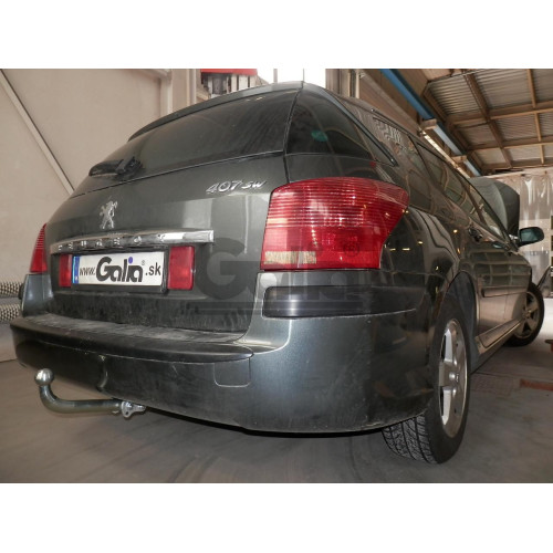 P034A GALIA Полностью оцинкованный фаркоп на Peugeot 407 универсал 2004-2008. Тип шара: A. Без выреза бампера. Нагрузки: 1900/80 кг, масса фаркопа 18,51 кг
