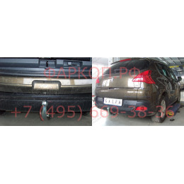 P040C GALIA Полностью оцинкованный фаркоп на Peugeot 3008 2009-2016, кроме Hybrid. Подрозетник убирается за бампер. Тип шара: C (горизонтальный съемный). Устан