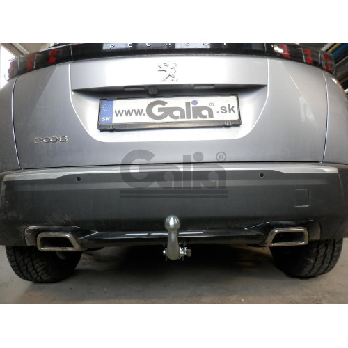 P048C GALIA Полностью оцинкованный фаркоп на Peugeot 2008 2019-. Тип шара: C (горизонтальный съемный). Невидимый вырез бампера. Нагрузки: 1400/75 кг, масса фаркопа 16,37 кг