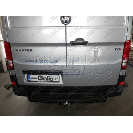 V085C GALIA Полностью оцинкованный фаркоп на Volkswagen Crafter II фургон со ступенькой, одинарные колеса сзади 2017-, MAN TGE фургон со ступенькой 2016-. Без выре