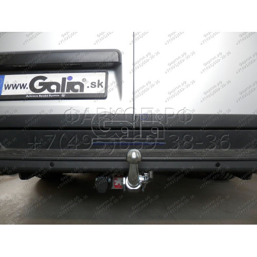 V085C GALIA Полностью оцинкованный фаркоп на Volkswagen Crafter II фургон со ступенькой, одинарные колеса сзади 2017-, MAN TGE фургон со ступенькой 2016-. Без выреза бампера. Тип шара: C (горизонтальный съемный). Нагрузки: 3500/150 кг, масса фаркопа 28,37