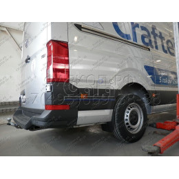 V085C GALIA Полностью оцинкованный фаркоп на Volkswagen Crafter II фургон со ступенькой, одинарные колеса сзади 2017-, MAN TGE фургон со ступенькой 2016-. Без выре