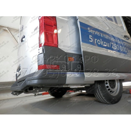 V085C GALIA Полностью оцинкованный фаркоп на Volkswagen Crafter II фургон со ступенькой, одинарные колеса сзади 2017-, MAN TGE фургон со ступенькой 2016-. Без выреза бампера. Тип шара: C (горизонтальный съемный). Нагрузки: 3500/150 кг, масса фаркопа 28,37
