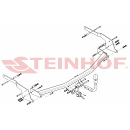 R-035 STEINHOF Фаркоп на Renault Espace 2002-2014, Renault Grand Espace 2003-2014 без подрезки бампера. Тип шара: A. Нагрузки: 2000/80 кг, масса фаркопа 22,9 кг (без электрики в ком