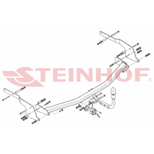 R-035 STEINHOF Фаркоп на Renault Espace 2002-2014, Renault Grand Espace 2003-2014 без подрезки бампера. Тип шара: A. Нагрузки: 2000/80 кг, масса фаркопа 22,9 кг (без электрики в комплекте)