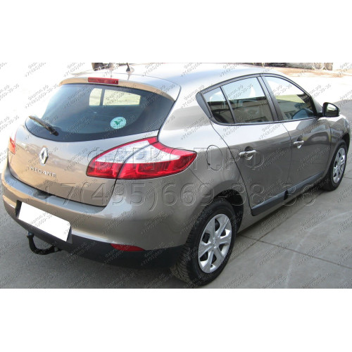 R-113 STEINHOF Фаркоп на Renault Megane III хетчбек 5 дверей 11/2008-2016 без подрезки бампера. Тип шара: AV (вертикальное быстросъемное крепление шара на ключе). Нагрузки: 1350/75 кг, масса фаркопа 21,2 кг (без электрики в комплекте)