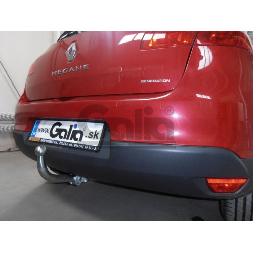 R087C GALIA Полностью оцинкованный фаркоп на Renault Megane III хетчбек 5 дверей 2008-2016, Renault Scenic III 2010-2016. Подрозетник убирается за бампер. Тип шара: C (горизонтальный съемный). Без выреза бампера. Нагрузки: 1300/75 кг, масса фаркопа 18,07 