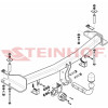 S-466 STEINHOF Фаркоп на SsangYong Rexton 2012-2017. Требуется подрезка бампера. Тип шара: A. Нагрузки: 3500/140 кг, масса фаркопа 20,27 кг (без электрики в комплекте)