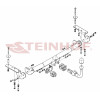 T-105 STEINHOF Фаркоп на Toyota Avensis седан/лифтбек T25 04/2003-2009 без снятия и подрезки бампера. Тип шара: AH (горизонтальное быстросъемное крепление шара на ключе). Нагрузки: 1550/75 кг, масса фаркопа 20 кг (без электрики в комплекте)