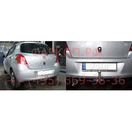 T057C GALIA Полностью оцинкованный фаркоп на Toyota Yaris 2005-2014. Особенности: с 2012 по 2014 необходимо отрегулировать положение глушителя. Тип шара: C (гор