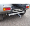 TCU00093 ТСС Фаркоп на Suzuki Jimny 2012-2018 с накладкой с надписью Jimny без подрезки бампера. Тип шара: E (шаровый узел под американский квадрат). Нагрузки: 1200/75 кг