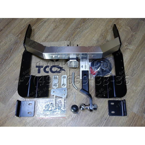 TCU00110 ТСС Фаркоп на Ford Transit 2014- с накладкой с надписью Transit без подрезки бампера. Тип шара: E (шаровый узел под американский квадрат). Нагрузки: 3500/150 кг