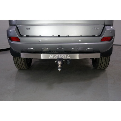 TCU00157 ТСС Фаркоп оцинкованный на Haval H5 2020-2021 с накладкой с надписью Haval. Требуется подрезка бампера. Тип шара: E (шаровый узел под американский квадрат). Нагрузки: 1200/75 кг