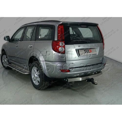 TCU00157 ТСС Фаркоп оцинкованный на Haval H5 2020-2021 с накладкой с надписью Haval. Требуется подрезка бампера. Тип шара: E (шаровый узел под американский квадрат). Нагрузки: 1200/75 кг