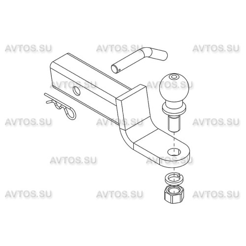 VAZ-71 AVTOS Фаркоп на Lada 4x4, 2121, 21213, 21214, 2131 1977-. Необходима подрезка бампера. Тип шара: E. Нагрузки: 800/75 кг (без электрики в комплекте)