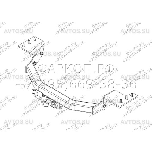 TY 46 AVTOS Фаркоп на Toyota Fortuner 2018- без выреза в бампере. Тип шара: F. Нагрузки: 2500/100 кг, масса фаркопа 19,5 кг (без электрики в комплекте)