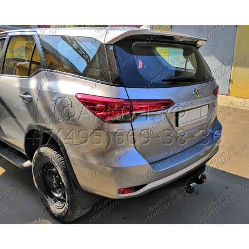TY 46 AVTOS Фаркоп на Toyota Fortuner 2018- без выреза в бампере. Тип шара: F. Нагрузки: 2500/100 кг, масса фаркопа 19,5 кг (без электрики в комплекте)