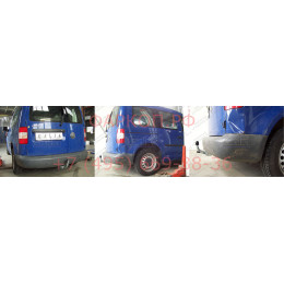V067A GALIA Полностью оцинкованный фаркоп на Volkswagen Caddy 2004-2020, включая Maxi, включая 4WD. Подрозетник убирается за бампер. Тип шара: A. Установка без вы