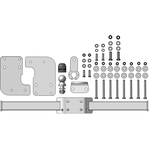 ZM202FE ZINCAR Полностью оцинкованный фаркоп на Mercedes Sprinter шасси 2006-2018 (только для автомобилей с односкатными задними колесами) без выреза в бампере. Тип шара: FE. Нагрузки: 2500/100 кг, масса фаркопа 20 кг (без электрики в комплекте)