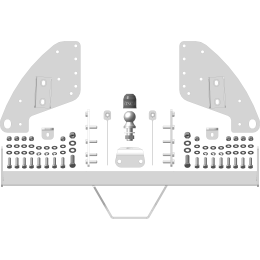 ZM301FE ZINCAR Полностью оцинкованный фаркоп на Mitsubishi L200 2006-2015 (кроме Long), L200 2015-2023, FIAT Fullback 2016-2019 без выреза в бампере. Тип шара: FE. Нагрузки: 3000/120 кг, 