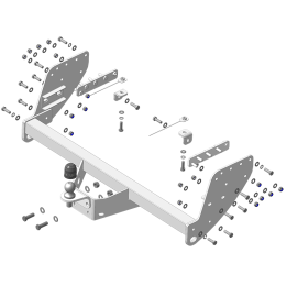 ZM301FE ZINCAR Полностью оцинкованный фаркоп на Mitsubishi L200 2006-2015 (кроме Long), L200 2015-2023, FIAT Fullback 2016-2019 без выреза в бампере. Тип шара: FE. Нагрузки: 3000/120 кг, 