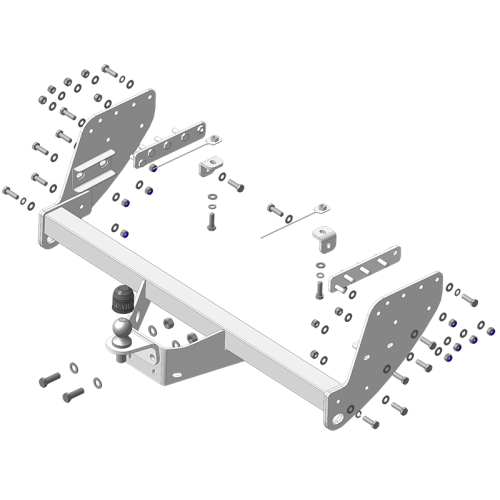 ZM301FE ZINCAR Полностью оцинкованный фаркоп на Mitsubishi L200 2006-2015 (кроме Long), L200 2015-2023, FIAT Fullback 2016-2019 без выреза в бампере. Тип шара: FE. Нагрузки: 3000/120 кг, масса фаркопа 29,2 кг (без электрики в комплекте)