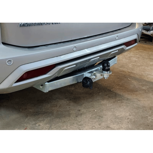 ZM302FE ZINCAR Полностью оцинкованный фаркоп на Mitsubishi Pajero Sport III 2021- без выреза в бампере. Тип шара: FE. Нагрузки: 2000/100 кг, масса фаркопа 19,1 кг (без электрики в комплекте)