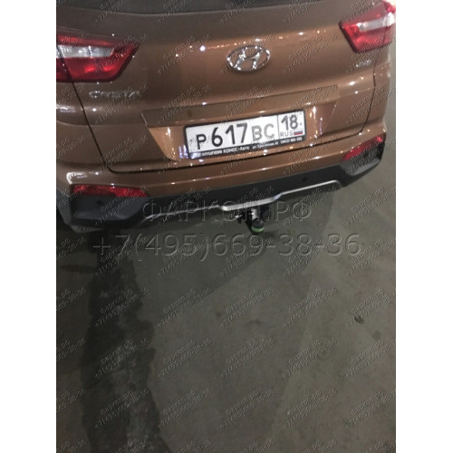 H227-A Лидер-плюс ТСУ для Hyundai Creta 2016-2021, 2021-2022, Solaris HC 2024- без снятия и выреза бампера. Нагрузки: 1300/75 кг, масса фаркопа 14,14 кг (без электрики в комплекте)