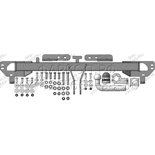 99005-A MOTODOR Фаркоп с оцинкованным шаром на Chery Tiggo 8 2020-2024, Chery Tiggo 8 Pro 2021-2024, Chery Tiggo 8 Pro Max 2022-. Необходима подрезка бампера. Тип шара: A. Нагрузки 1500/75 кг, масса фаркопа 15,8 кг (без электрики в комплекте)