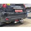 NXT-07-991124.00 PT GROUP Фаркоп с нержавеющей накладкой на Nissan X-Trail T31 2007-2014 без подрезки бампера. Тип шара: E (легкосъемный шар под квадрат). Нагрузки: 2200/100 кг, масса фаркопа 22,2 кг (без электрики в комплекте)