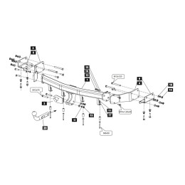 10197012 BALTEX Фаркоп на Hyundai Santa Fe 2006-2012. Необходима подрезка бампера. Тип шара: A. Нагрузки: 2000/120 кг, масса фаркопа 22 кг (без электрики в комплекте)