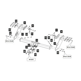 14260421 BALTEX Фаркоп на Mitsubishi L200 Long 2009-2015 без выреза в бампере. Тип шара: F. Нагрузки: 3500/150 кг, масса фаркопа 39 кг (без электрики в комплекте)