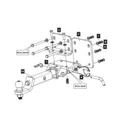 24197431 TOWRUS Фаркоп на Toyota Hilux 2006-2015 без снятия и выреза бампера. Тип шара: EA (E с антистуком). Нагрузки: 2800/120 кг, масса фаркопа 14 кг (без электрики в 