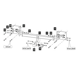 28355212 BALTEX Фаркоп на Haval H8 2014-2017 без выреза в бампере. Тип шара: A. Нагрузки: 900/50 кг, масса фаркопа 20,4 кг (без электрики в комплекте)