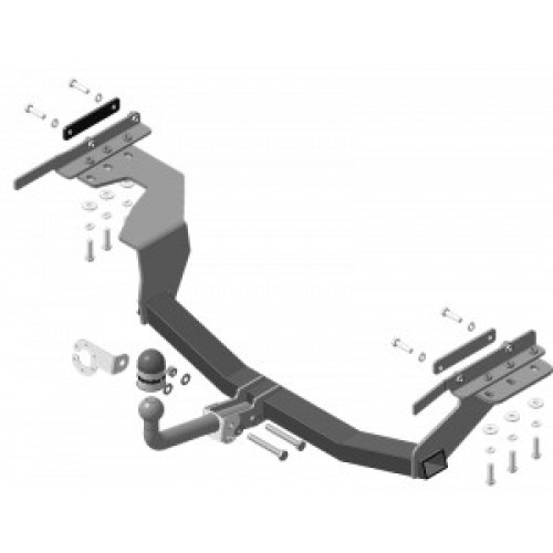 91402-A MOTODOR Фаркоп с оцинкованным шаром на Nissan X-Trail T31 2007-2015 без выреза в бампере. Тип шара: A. Нагрузки: 1500/75 кг, масса фаркопа 20 кг (без электрики в комплекте)