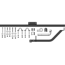 92105-A MOTODOR Фаркоп с оцинкованным шаром на Lada Niva Legend 2021-, Lada Niva Legend Urban 2021-, Lada Niva 1976-1994, 1994-2006, Lada 4x4 2006-2014, Lada Niva 4x4 Urban 2014-2020. Тип шара: A. Нагрузки: 800/50 