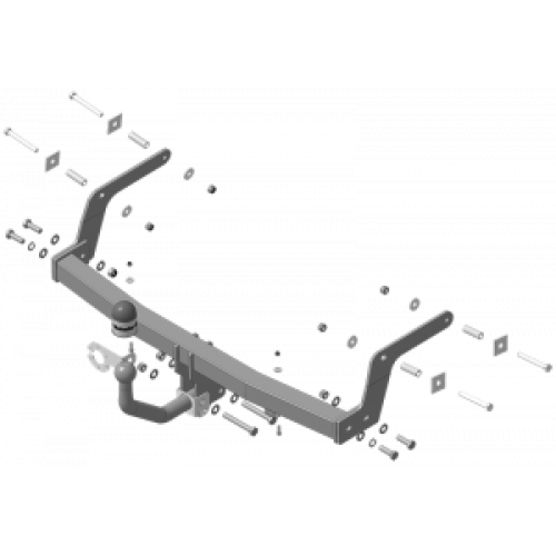 92107-A MOTODOR Фаркоп с оцинкованным шаром на Lada XRay 2016-2022, Lada X-Ray Cross 2018-2022 без выреза в бампере. Тип шара: A. Нагрузки: 900/75 кг, масса фаркопа 15 кг (без электрики в комплекте)