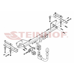 A-042 STEINHOF Фаркоп на Alfa Romeo Giulietta хетчбек 5 дверей 2010-2020. Требуется подрезка бампера. Тип шара: AV (вертикальное быстросъемное крепление шара на к
