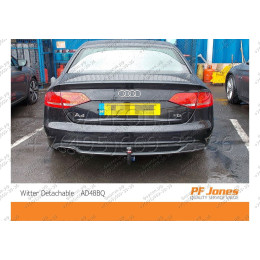 AD48BQ WITTER Фаркоп на Audi A4 седан/универсал 2007-2015, Audi A4 Allroad 2009-2015. Быстросъемное вертикальное крепление шара на ключе. Невидимый вырез в бампере. 
