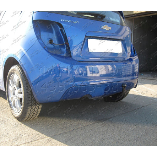 C-253 STEINHOF Фаркоп на Chevrolet Aveo хетчбек 3/5 дверей 2011-2015. Требуется подрезка бампера. Тип шара: AV (вертикальное быстросъемное крепление шара на ключе). Нагрузки: 1100/50 кг, масса фаркопа 18,7 кг (без электрики в комплекте)