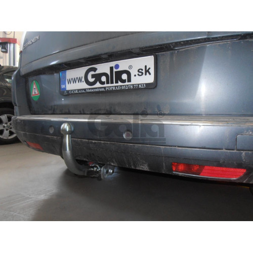 C051C GALIA Полностью оцинкованный фаркоп на Citroen C4 Picasso 2006-2013, Citroen C4 Grand Picasso 2006-2013, Peugeot 5008 2009-2017. Тип шара: C (горизонтальный съемный). Невидимая минимальная подрезка бампера. Нагрузки: 1600/75 кг, масса фаркопа 17,97 