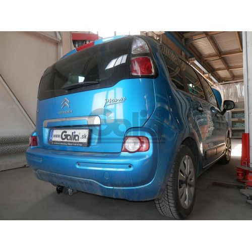 C059C GALIA Полностью оцинкованный фаркоп на Citroen C3 Picasso 2009-2017. Тип шара: C (горизонтальный съемный). Без выреза бампера. Нагрузки: 1400/75 кг, масса фаркопа 14,85 кг