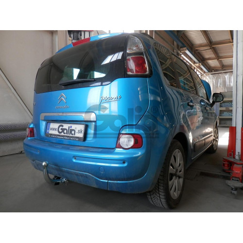 C059C GALIA Полностью оцинкованный фаркоп на Citroen C3 Picasso 2009-2017. Тип шара: C (горизонтальный съемный). Без выреза бампера. Нагрузки: 1400/75 кг, масса фаркопа 14,85 кг