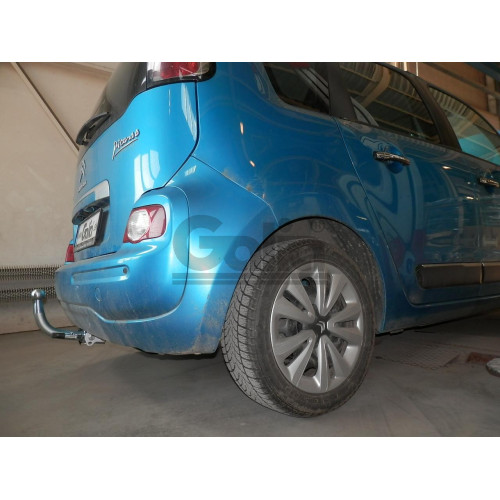 C059C GALIA Полностью оцинкованный фаркоп на Citroen C3 Picasso 2009-2017. Тип шара: C (горизонтальный съемный). Без выреза бампера. Нагрузки: 1400/75 кг, масса фаркопа 14,85 кг