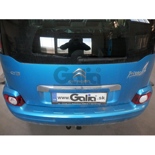 C059C GALIA Полностью оцинкованный фаркоп на Citroen C3 Picasso 2009-2017. Тип шара: C (горизонтальный съемный). Без выреза бампера. Нагрузки: 1400/75 кг, масса фаркопа 14,85 кг