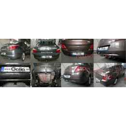C064A GALIA Полностью оцинкованный фаркоп на Citroen C-Elysee 2013-2016, Peugeot 301 2013-2016. Подрозетник убирается за бампер. Тип шара: A. Установка без снятия и выр