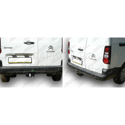 C303-A Лидер-плюс ТСУ для Citroen Berlingo L2 2008-, Peugeot Partner L2 2008- без выреза бампера. Нагрузки: 1200/75 кг, масса фаркопа 22,74 кг (без электрики в комплекте)